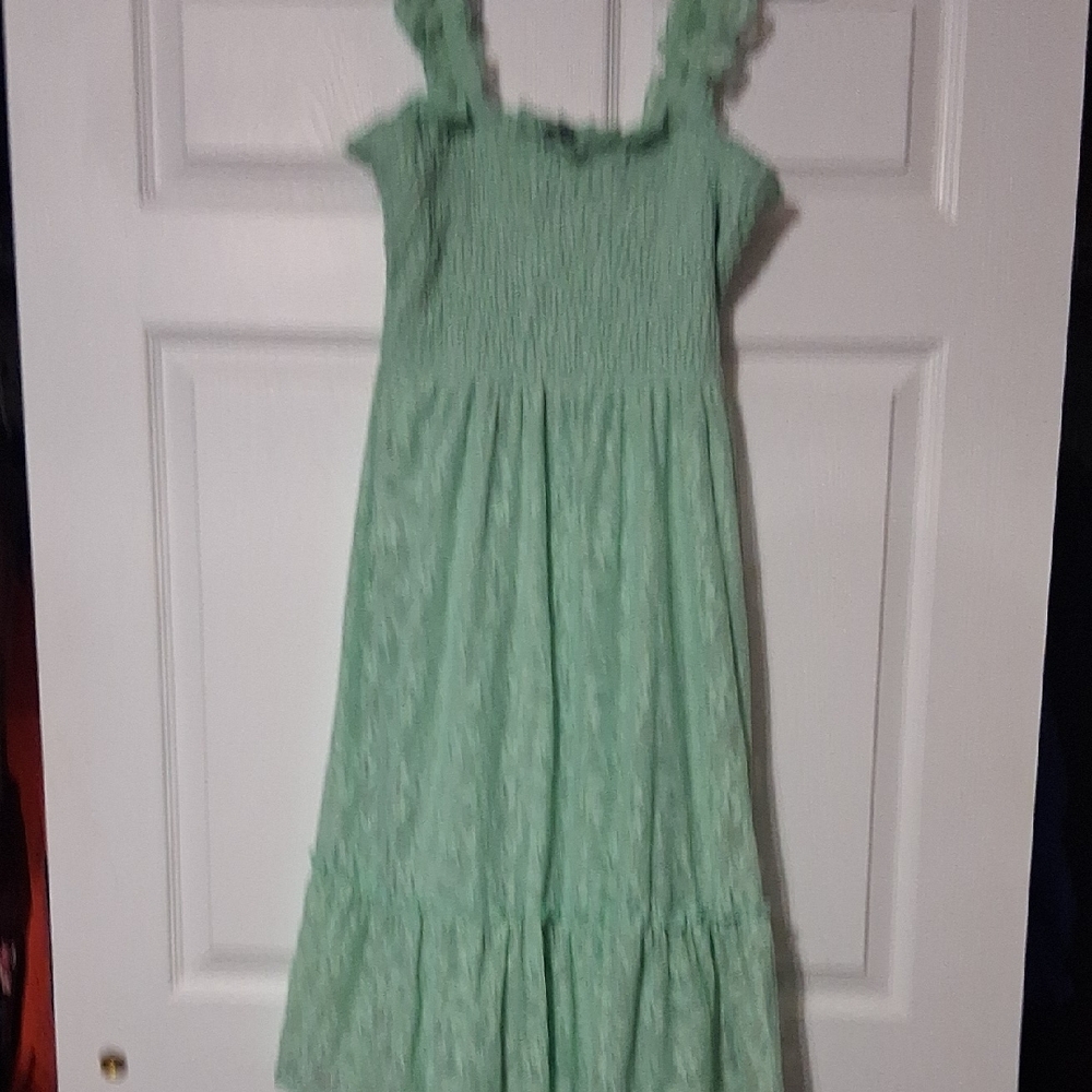 As U Wish Light Green Lace Kids Dress